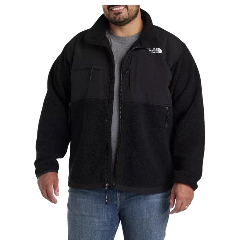 The North Face Mens Size XL Denali Zip Up Tech Fleece Jacket Black VTG Retro